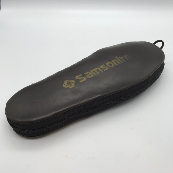 Vintage Samsonite Men's size 9- 10 Travel Slippers  in Brown Zippered Case - Picture 8 of 11